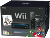 Nintendo Wii Mario Kart Pack - Konsole inkl. Mario Kart, Wii Wheel, Remote Plus Controller, schwarz